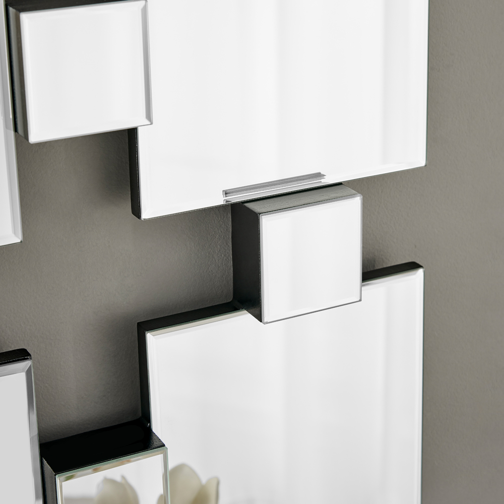 Furniturebox Baldr Statement Square Grid Large Wall Mirror 96 x 96cm Image 4