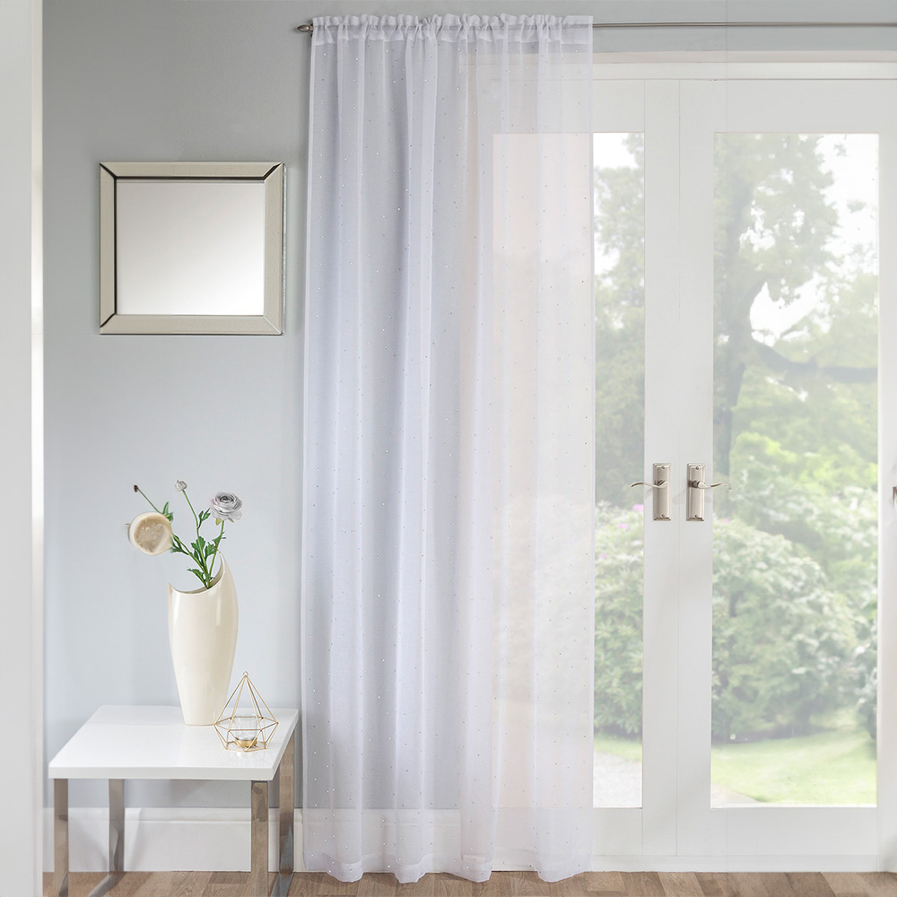 White Jewel Voile Curtain 122 x 140cm Image 1