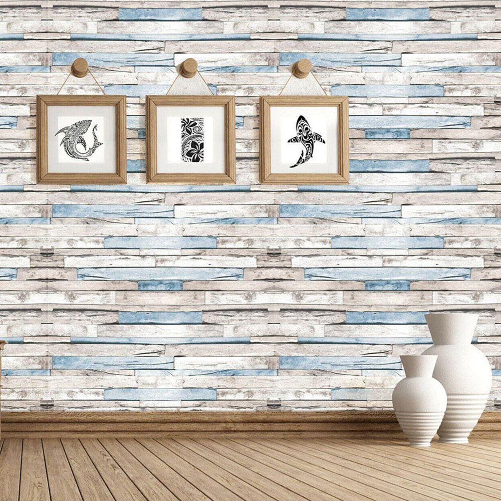 Walplus Timber Strip Brown Self-Adhesive Decal Wallpaper Image 3