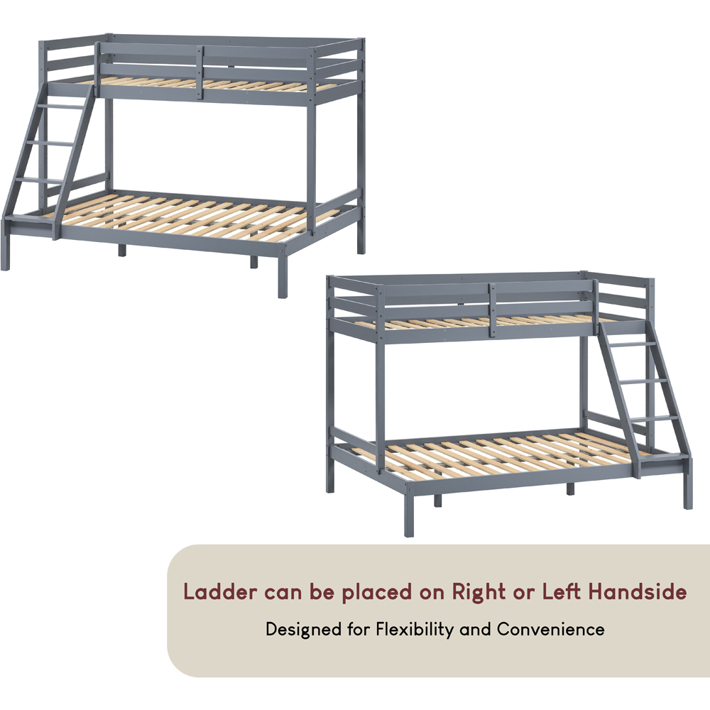 VIDA DESIGNS Sydney Grey Triple Sleeper Bunk Bed with Foam Mattress Image 3