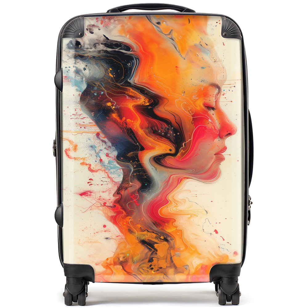 Warren Reed Designer Medium Geometric Vibrance Suitcase Image 1