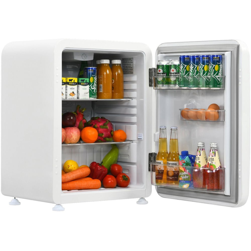 Costway White 68L Compact Refrigerator with LED Light Image 1