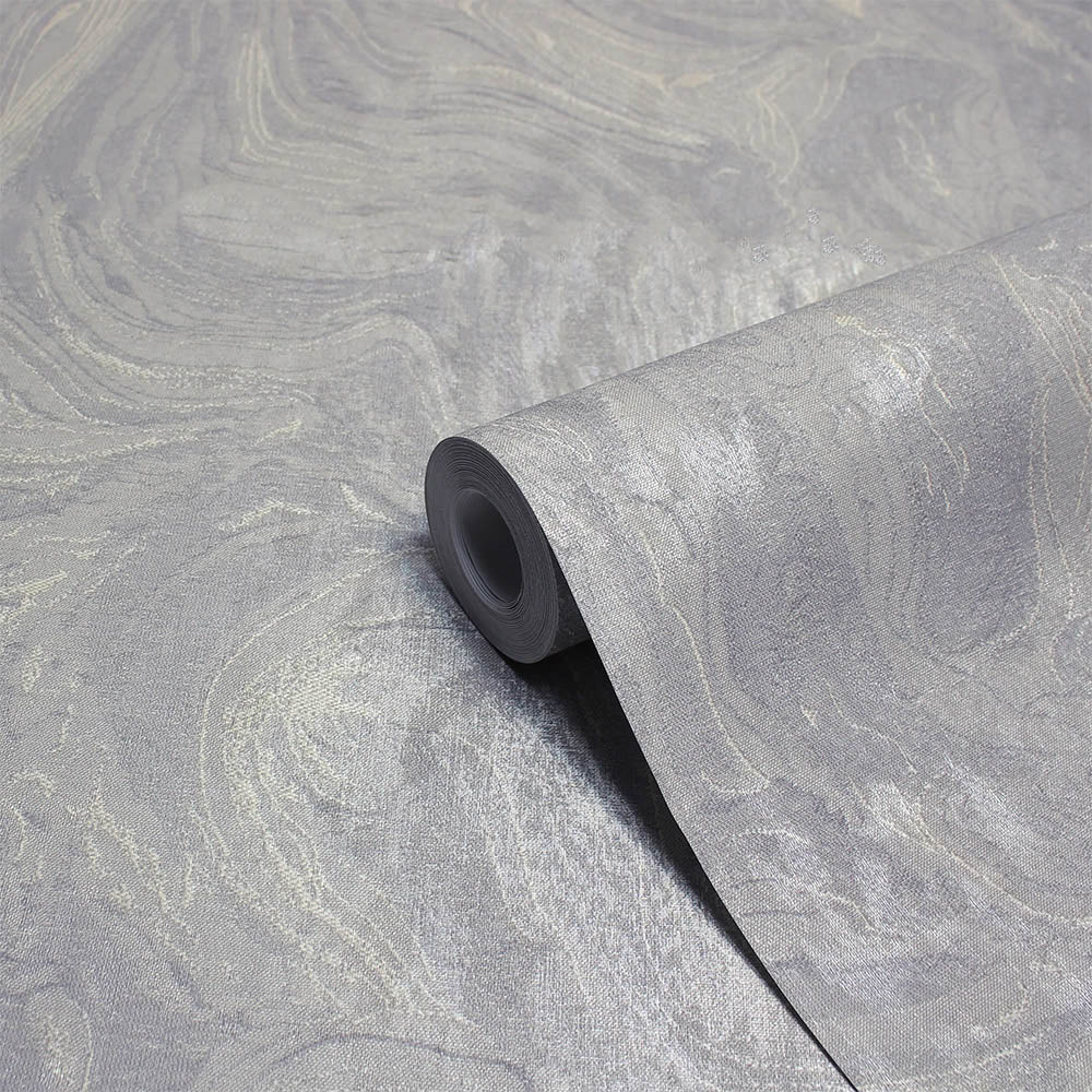 Paoletti Marble Grey Textured Vinyl Wallpaper Image 2