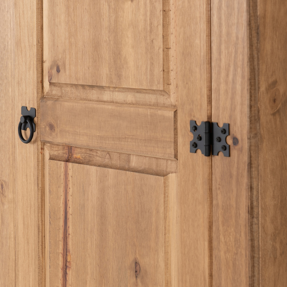 Seconique Corona Single Door Distressed Waxed Pine Wardrobe Image 5