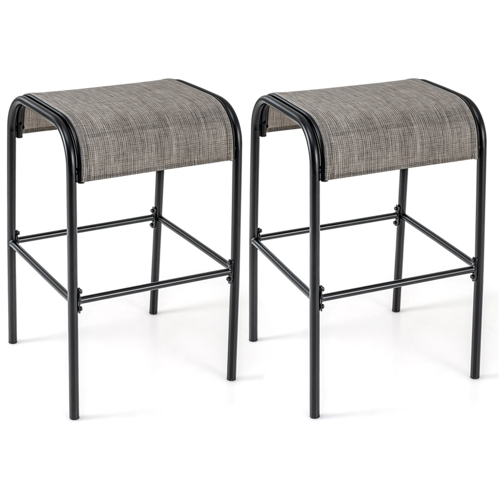 Costway Set of 2 Coffee Bistro Stools Image 2
