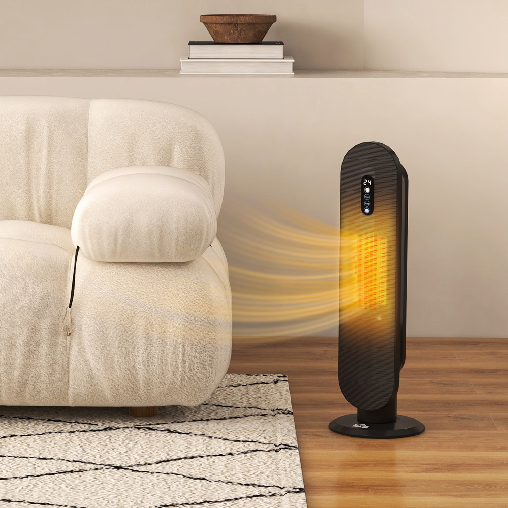 HOMCOM Black Ceramic Tower Heater 2000W Image 2