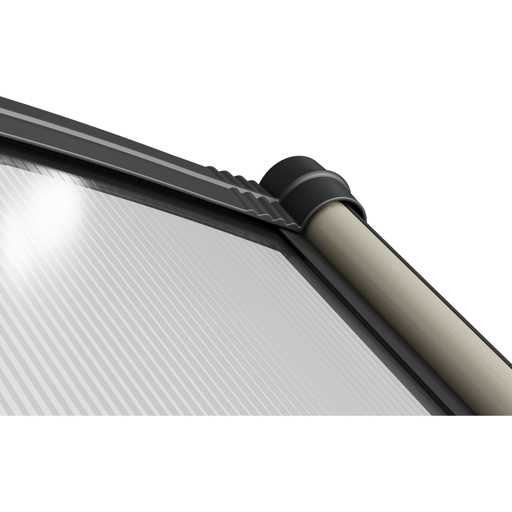 Living and Home Dark Grey Arched Door and Window Awning with Water Channel 1 x 1m Image 6