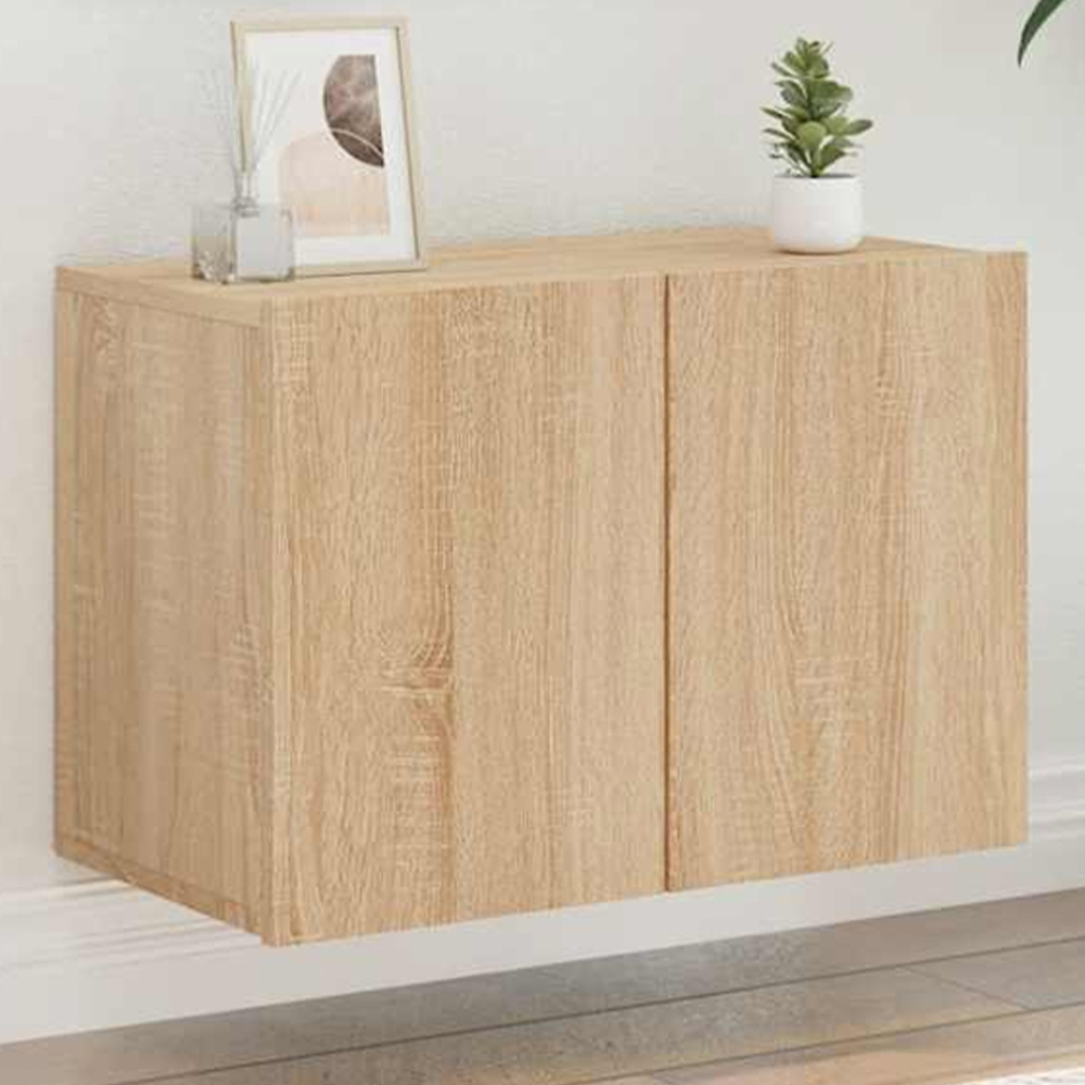 vidaXL 2 Door Sonoma Oak Wall Mounted TV Cabinet Image 1