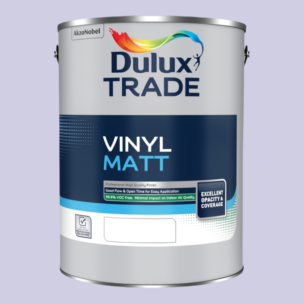 Dulux Trade Gentle Lavender Walls and Ceilings Vinyl Matt Paint 5L Image 2