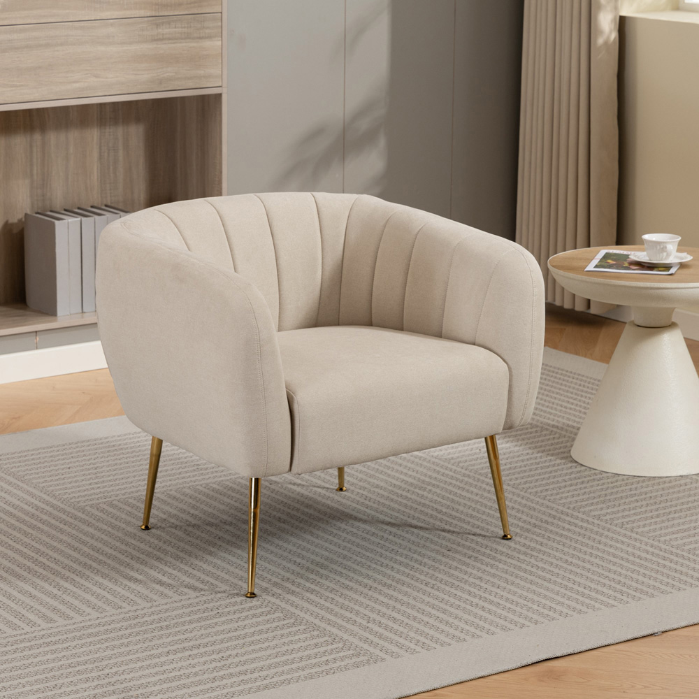 Artemis Home Stanton Beige Fabric Shell Accent Chair Image 7