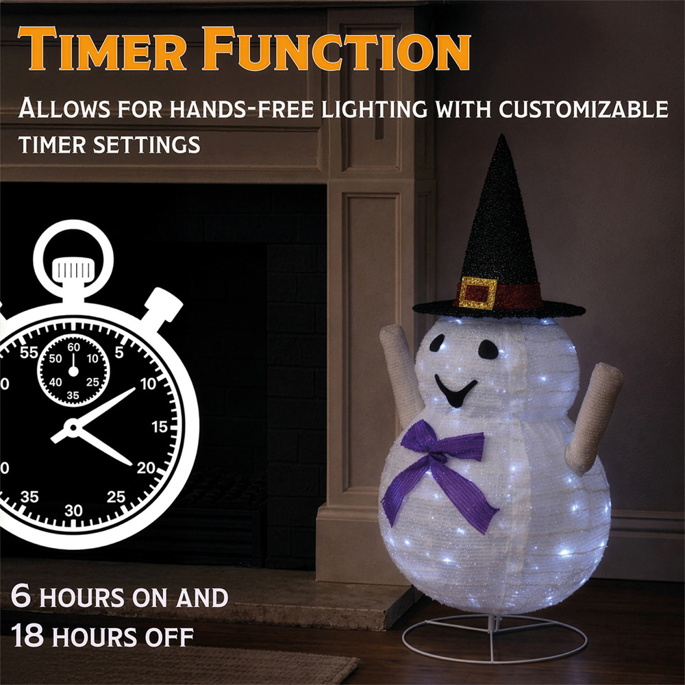 FXLab 40 Warm White LED Foldable Ghost Halloween Decoration 82cm Image 2