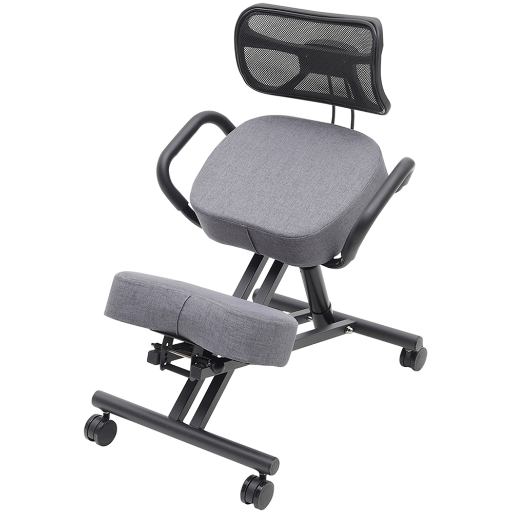 Living and Home Grey and Black Ergonomic Kneeling Chair Image 2
