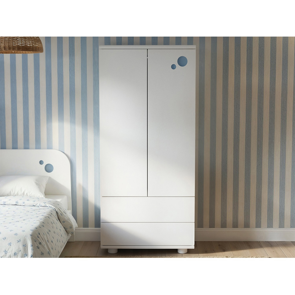 Flair Livana 2 Door 2 Drawer White Wardrobe Image 4
