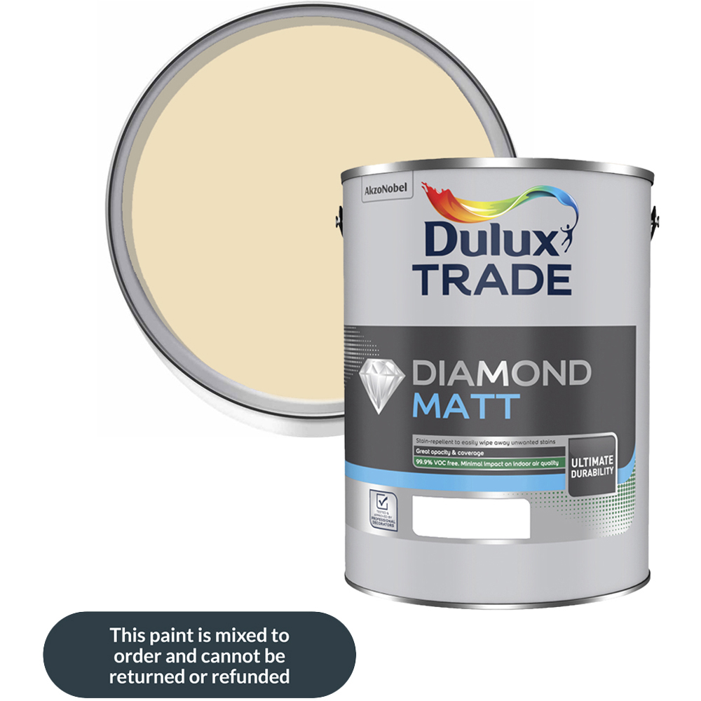 Dulux Trade Buttermilk Walls and Ceilings Diamond Matt Paint 5L Image 1