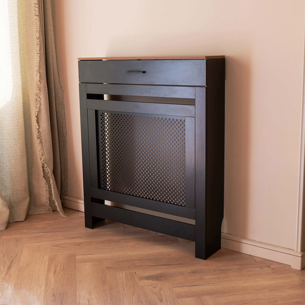 Portland Single Drawer Black Radiator Cover Small Image 7