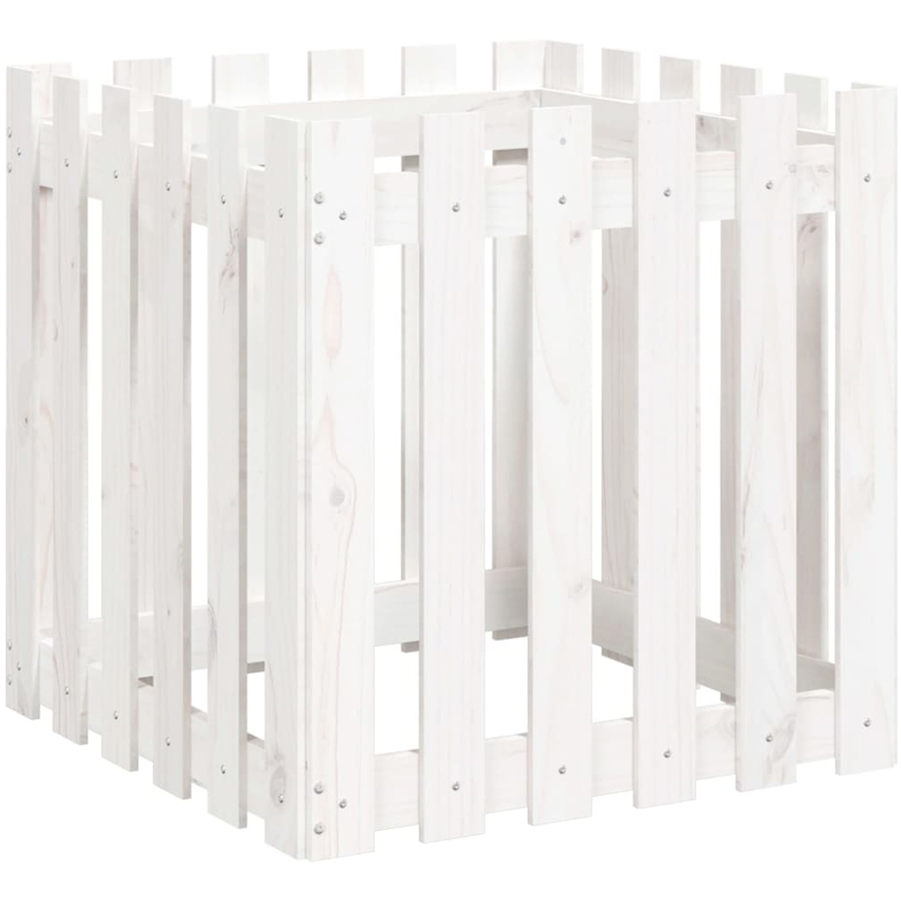 vidaXL White Pine Wood Garden Planter 60 x 60 x 60cm Image 1