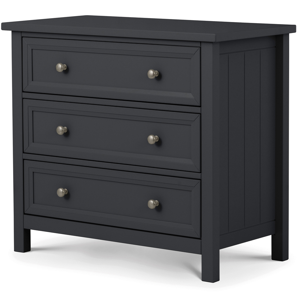 Julian Bowen Maine 3 Drawer Anthracite Wide Chest of Drawers Image 2