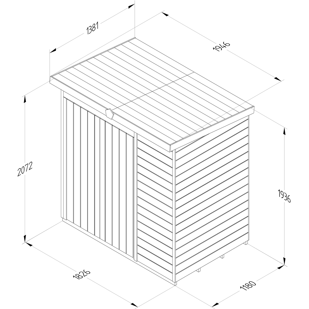 Forest Garden Timberdale 6 x 4ft Pent Shed Image 9