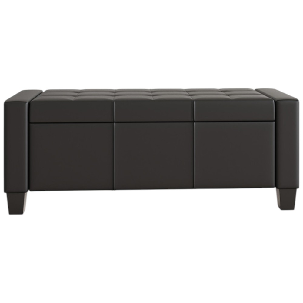 GFW Verona Black Ottoman Storage Bench Image 4
