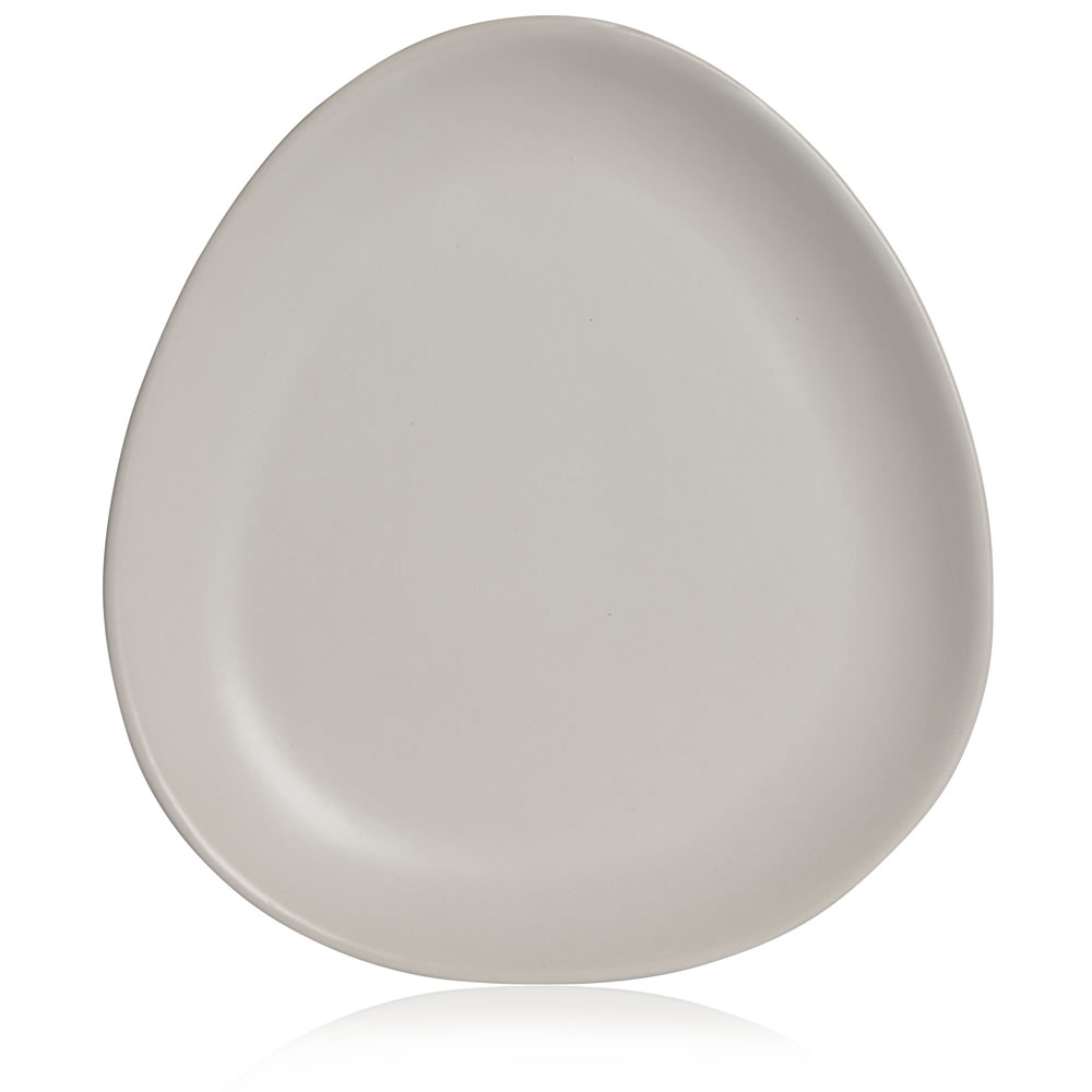 Wilko Side Plate Ceramic Oval Cream Image 1