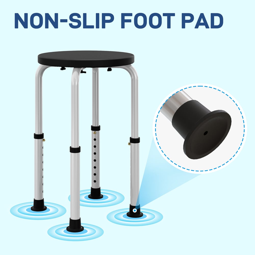 HOMCOM Black Adjustable Shower Seat Image 6
