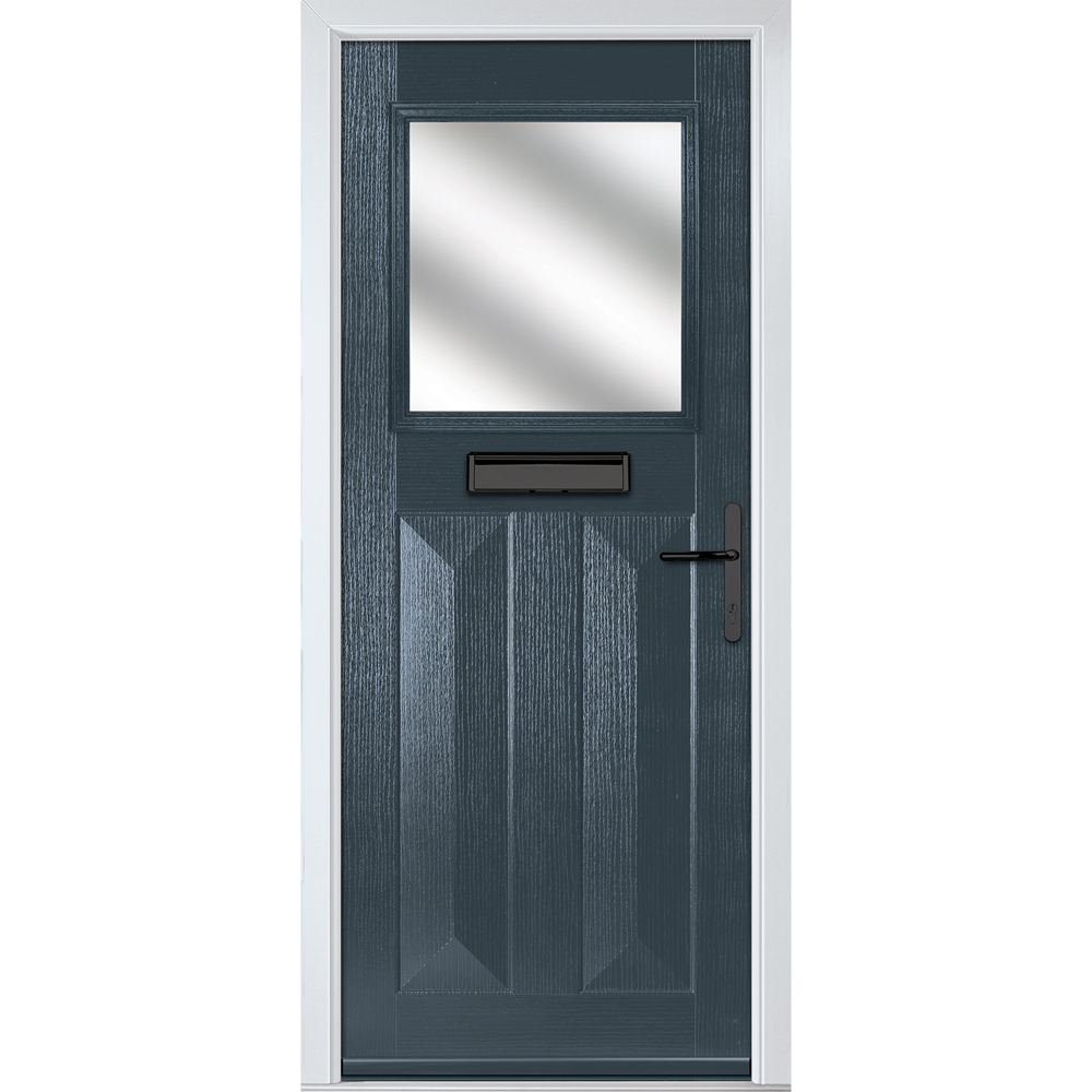 Crystal-Direct Eaton Anthracite Grey GRP Clear Glass Left Hand Open Front Door 2090 x 920mm Image 1