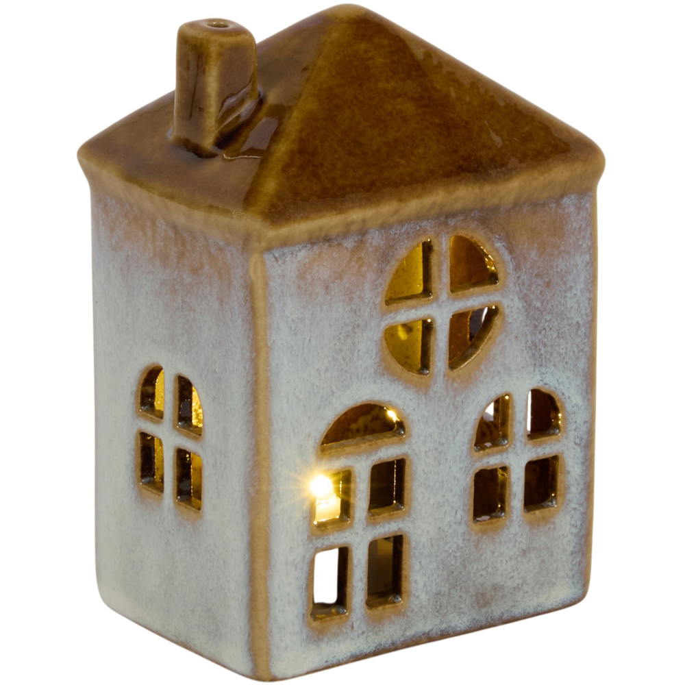 Set of 4 LED Reactive Glaze House Decorations Image 5