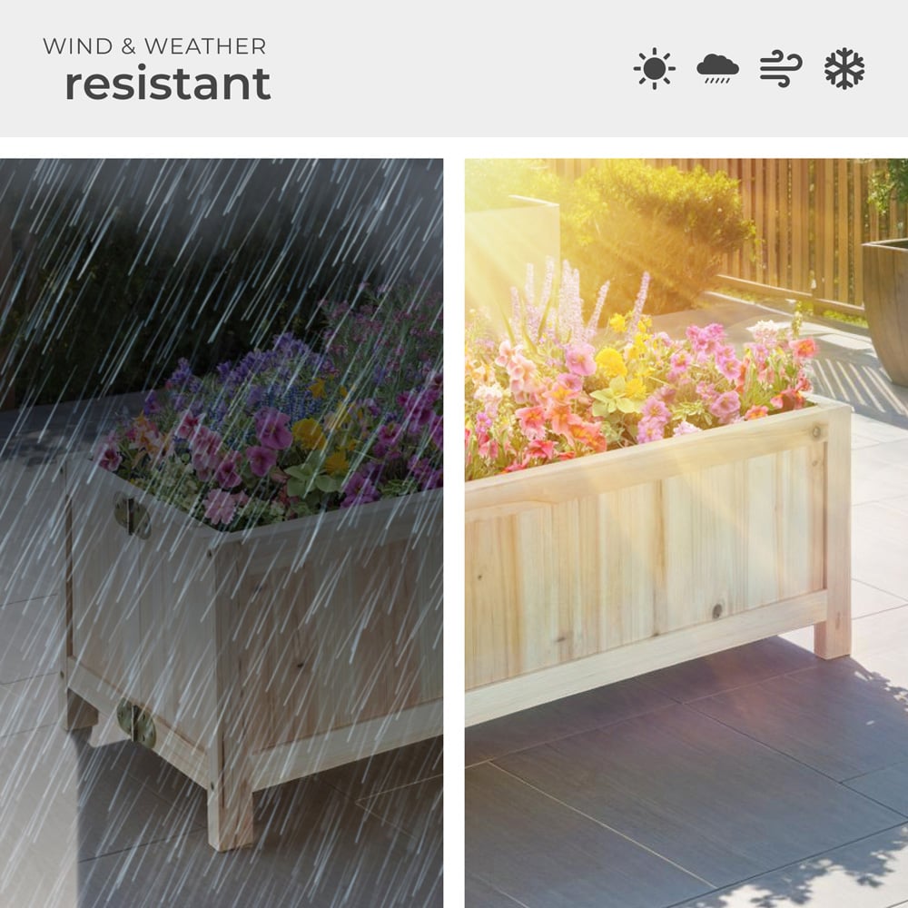 tectake 70 x 30cm Wooden Raised Garden Bed Image 8