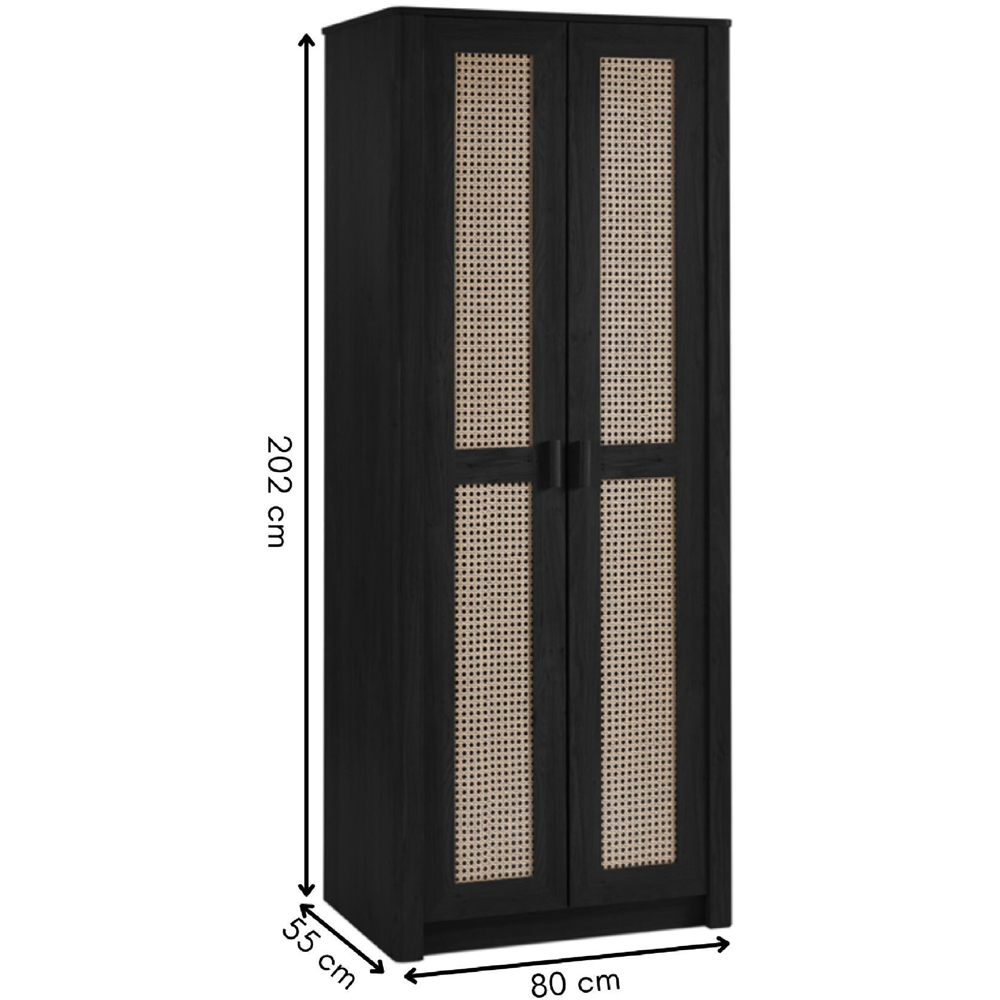 Julian Bowen Sydney 2 Door Black Ash Wardrobe Image 9