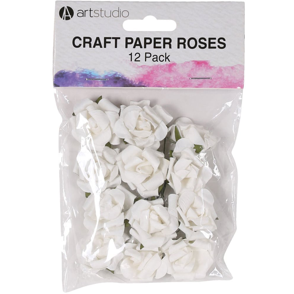 Pack of 12 Art Studio Craft Paper Roses Image 2