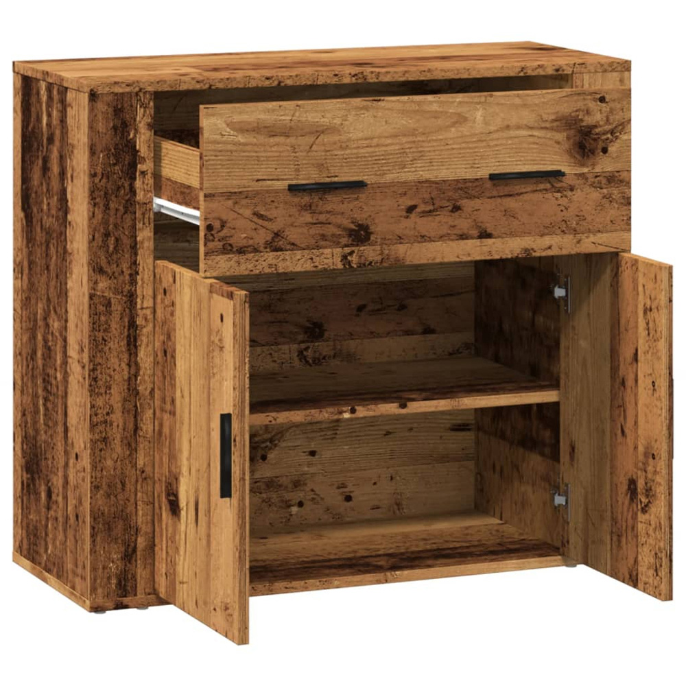 vidaXL 2 Door Single Drawer Old Wood Sideboard Image 4