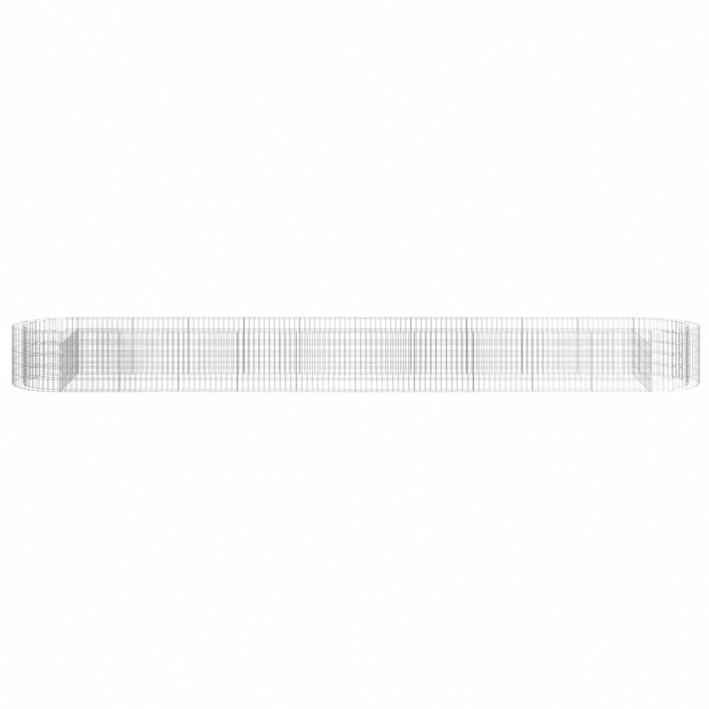 vidaXL Silver Galvanised Iron Gabion Raised Bed 600 x 100 x 50cm Image 3