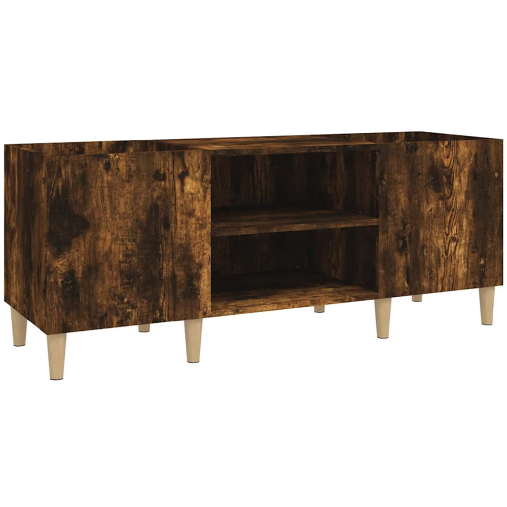 vidaXL 2 Shelf Smoked Oak Record Cabinet Image 2