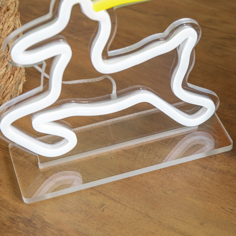 Premier Yellow and White LED Reindeer Table Top Neon Sign 25 x 19cm Image 9