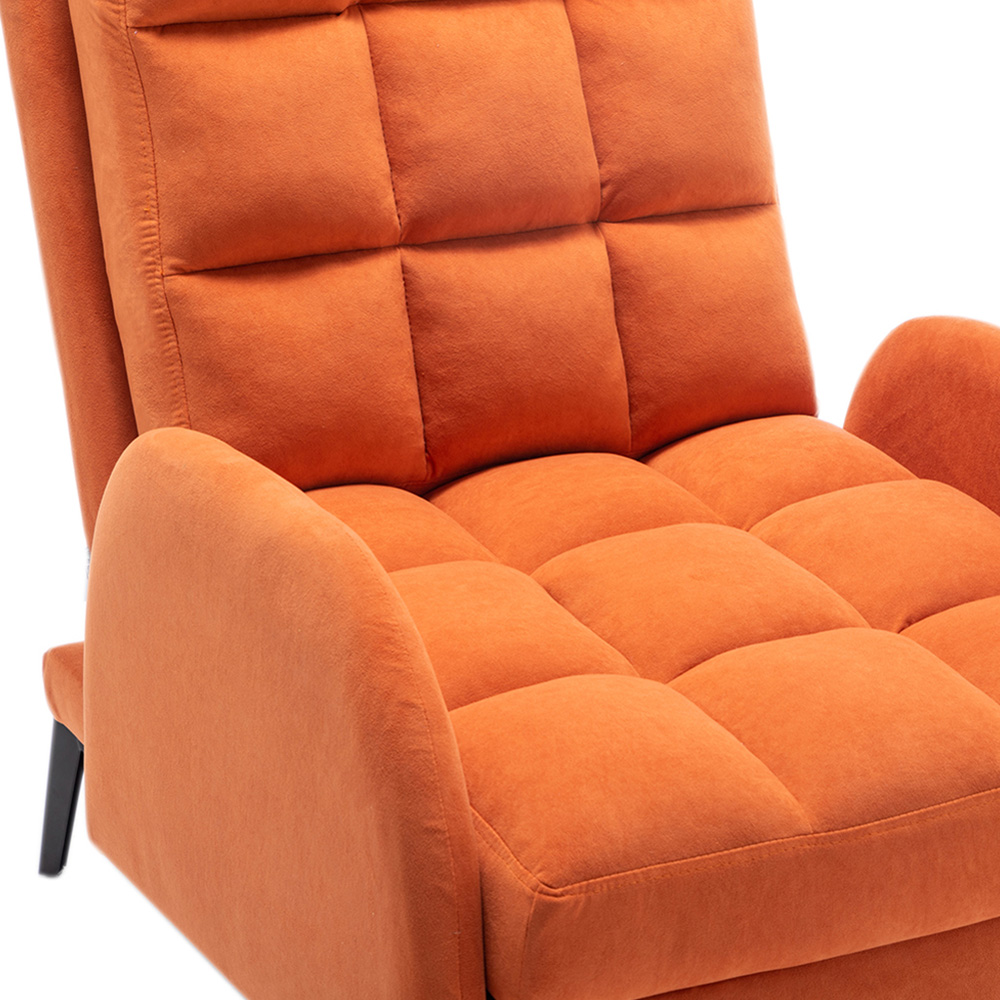 Living and Home Orange Recliner Armchair with Footstool Image 4