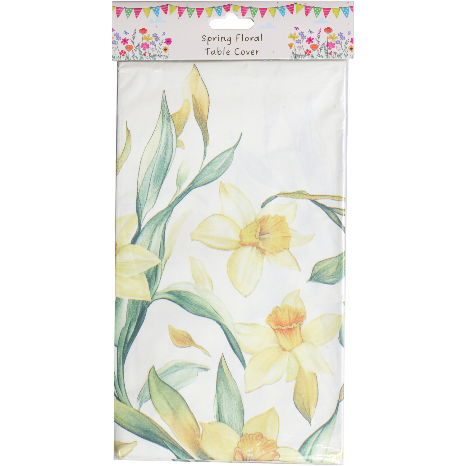 Spring Floral Table Cover White Image 1