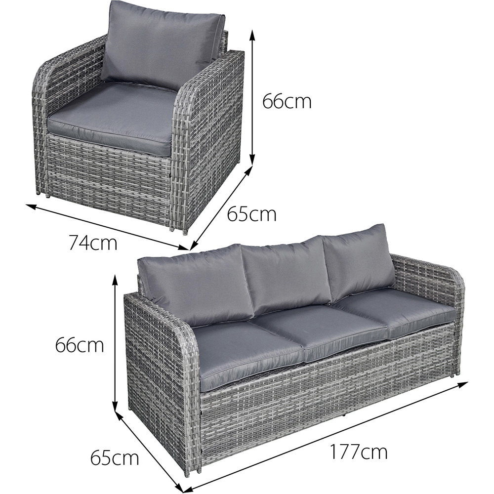 Oseasons Amalfi 8 Seater Mixed Grey Rattan Sofa Set with Firepit Image 7