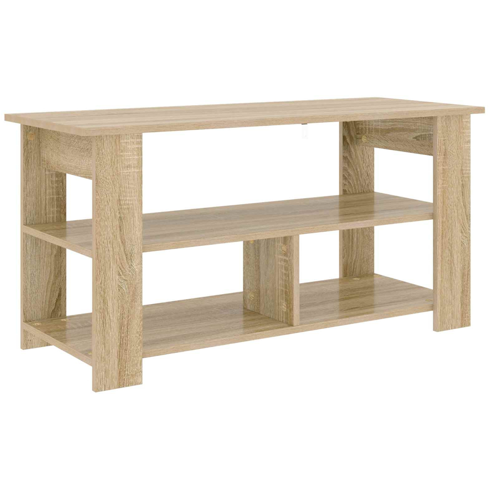 vidaXL 2 Shelf Sonoma Oak Wide TV Stand Image 7