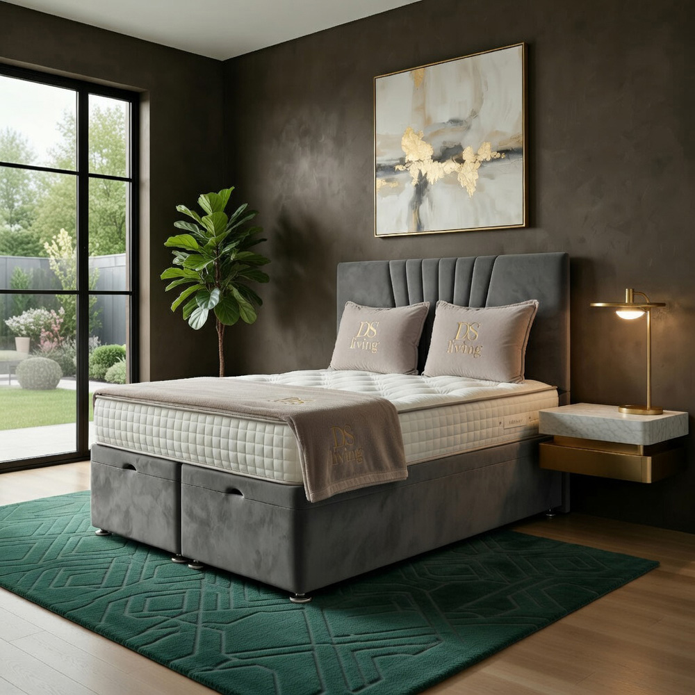 DS Living Vesper Super King Size Grey Ottoman Bed Image 4