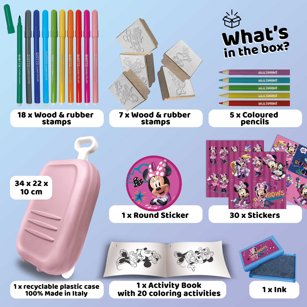 Multiprint Disney Junior Minnie Kids Colouring and Stamp Trolley Set Image 2