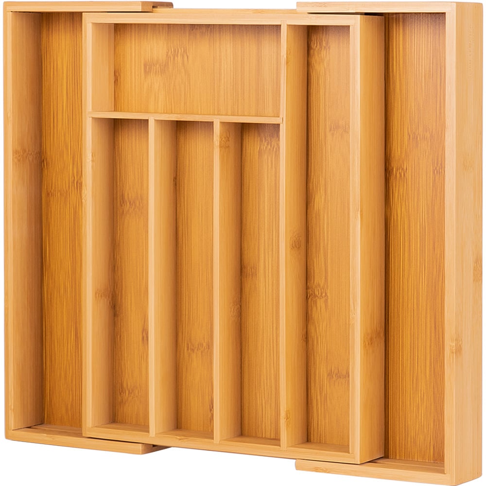 Innoteck Essentials Bamboo Expandable Cutlery Tray Image 1