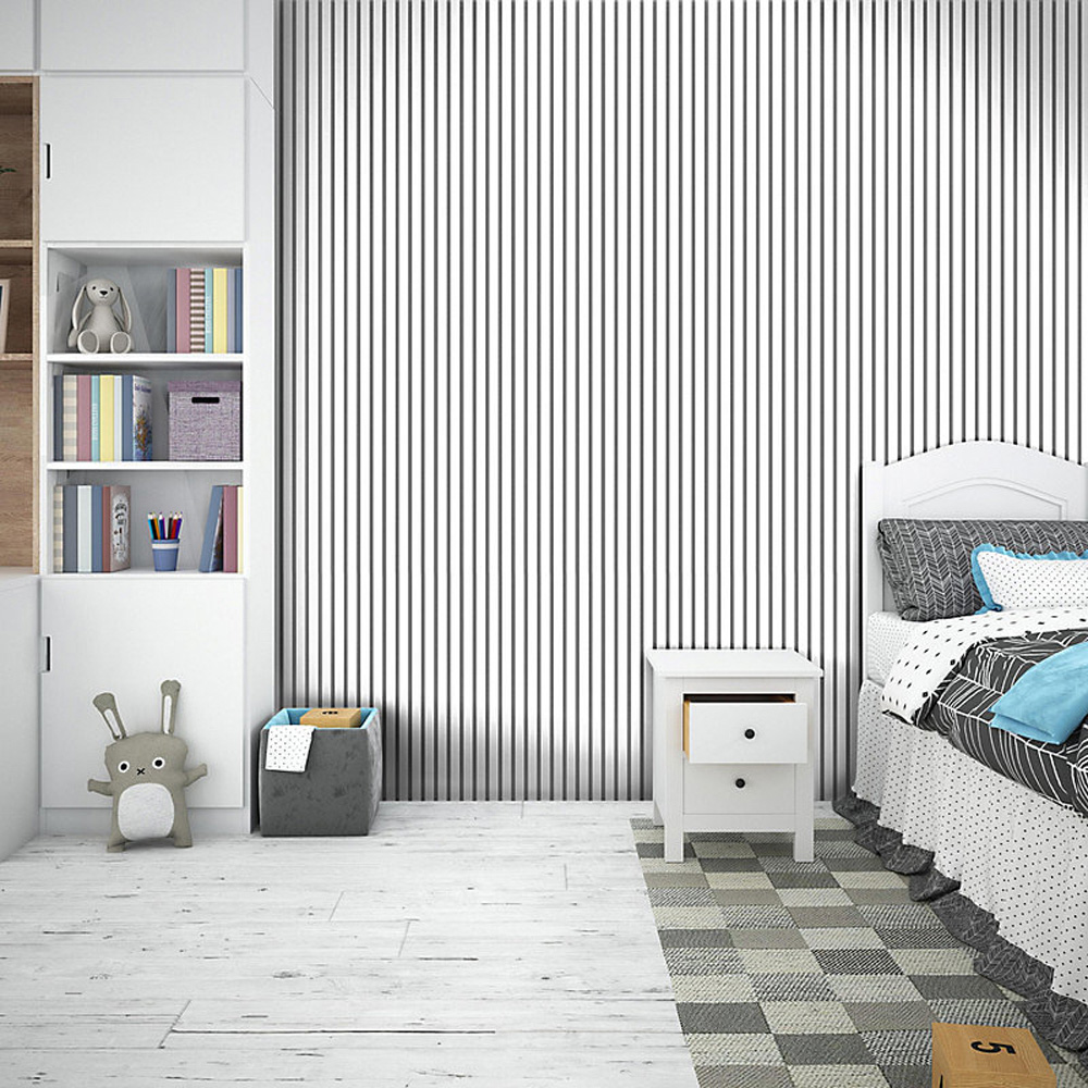 Proclad White Wood Slat Wall Panel 240 x 60cm Image 2