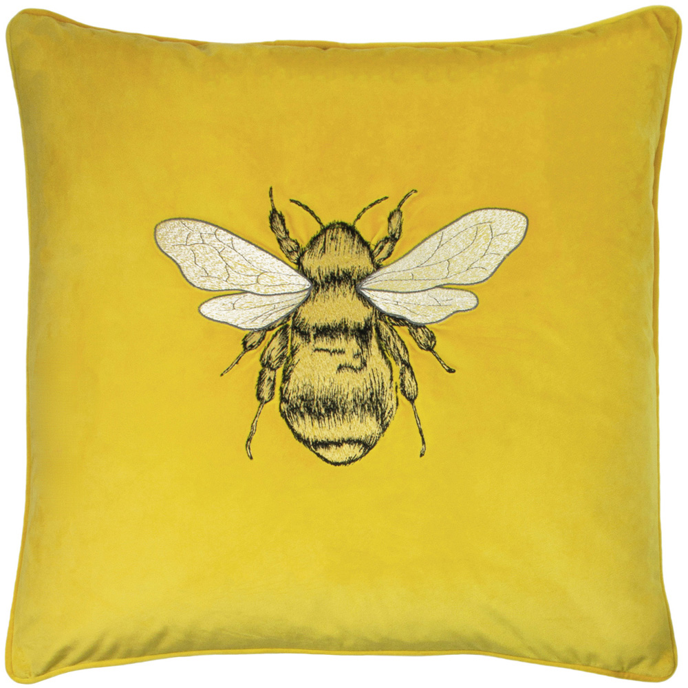 Paoletti Hortus Ceylon Bee Embroidered Cushion Image 1