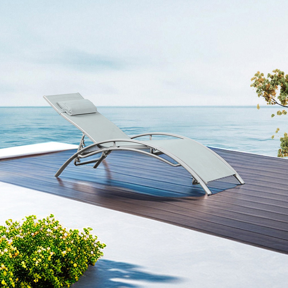 Outdoor Living Bali Set of 2 Grey Sun Loungers Image 6