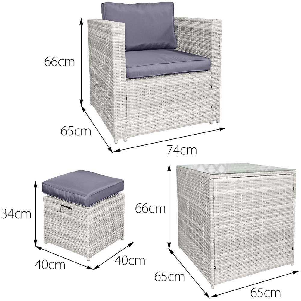 Oseasons Malta 10 Seater Sandy White and Deep Purple Rattan U-Shaped Sofa Set with Firepit Image 6