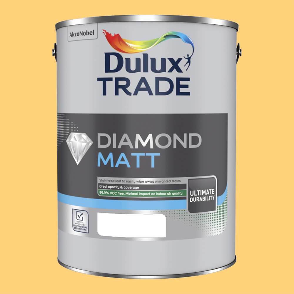 Dulux Trade Banana Split Walls and Ceilings Diamond Matt Paint 5L Image 2