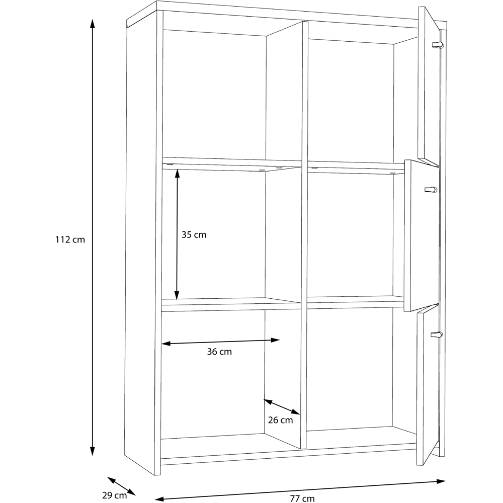 Florence Best 6 Doors Dark Grey Old-Wood Storage Chest Image 8