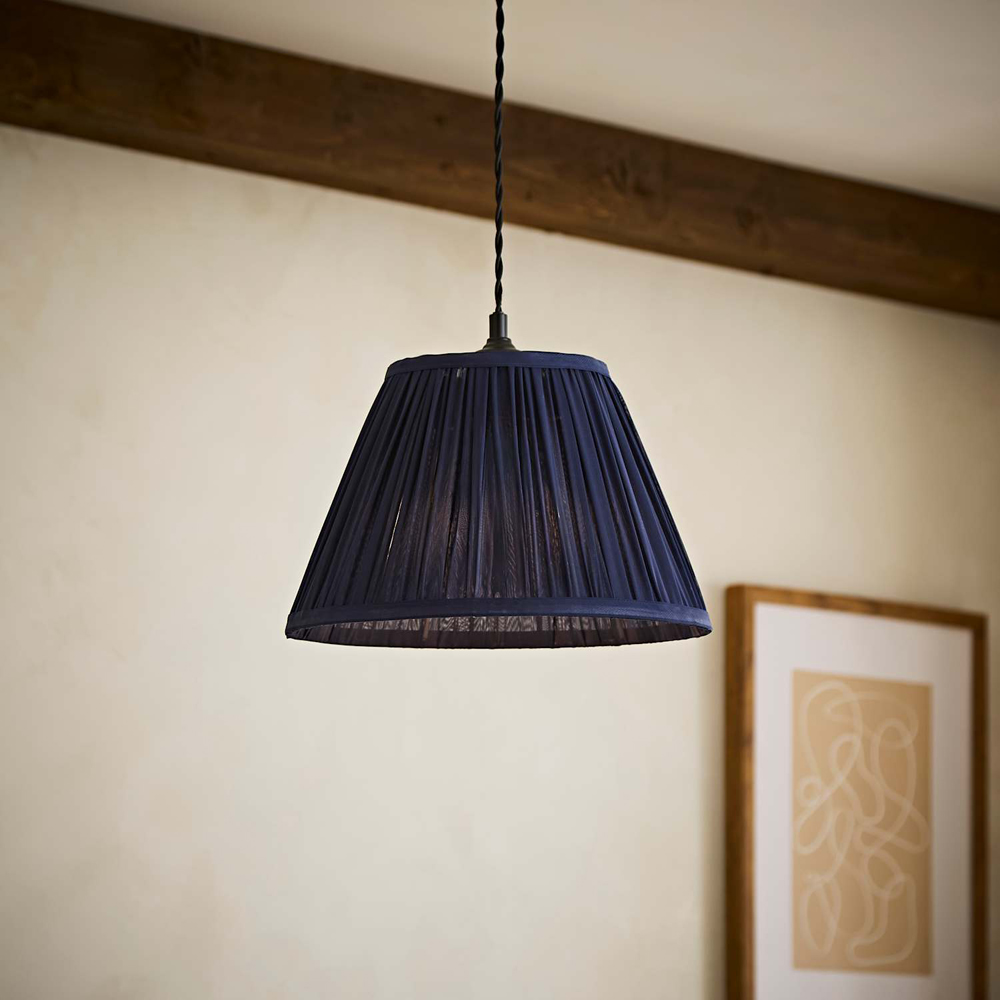 ValueLights Elowen Navy Chiffon Tapered Easy Fit Ceiling Pendant Lamp Shade 30cm Image 6