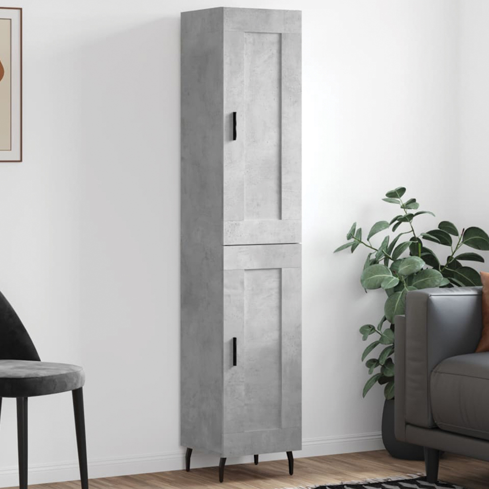 vidaXL 2 Door Concrete Grey Highboard Image 1