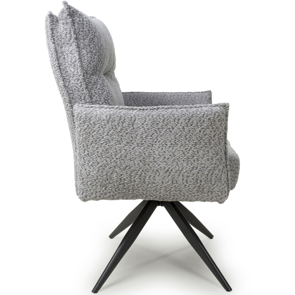 Brunswick Set of 2 Textured Chenille Effect Light Grey Swivel Chairs Image 4